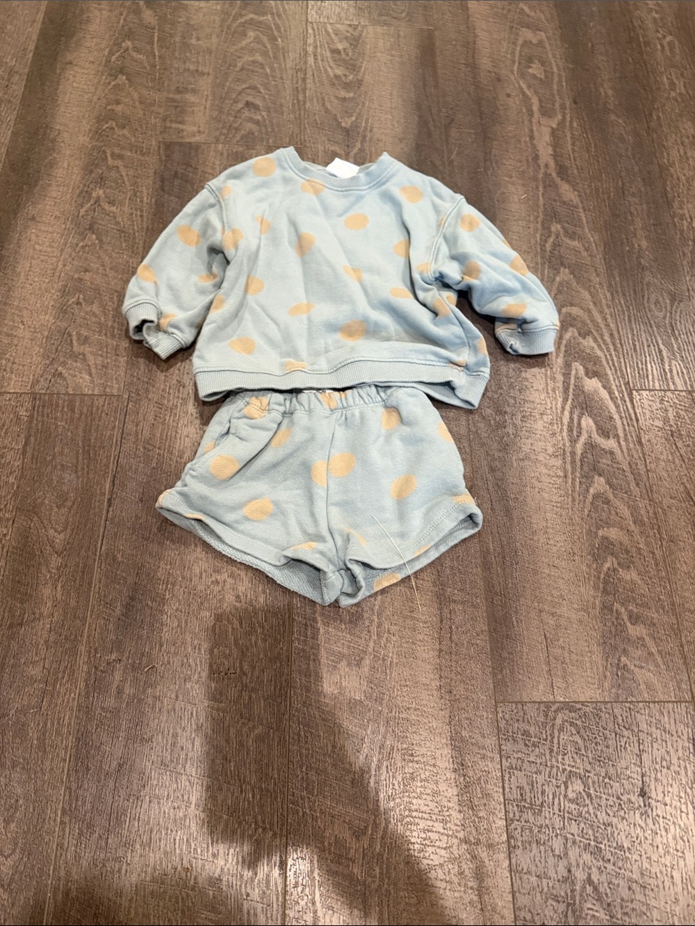 Zara Light Blue Matching Set with Polka Dots